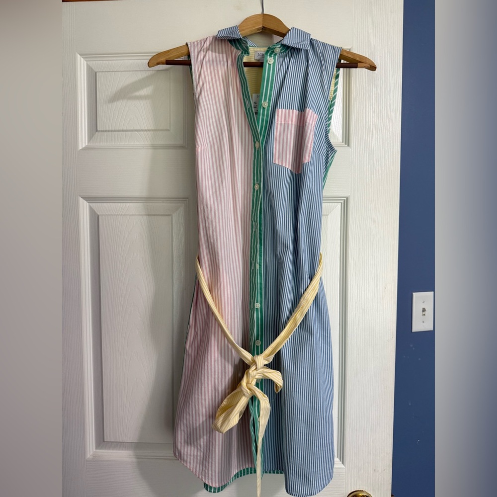 J. Crew Striped Sleeveless Shirt Dress